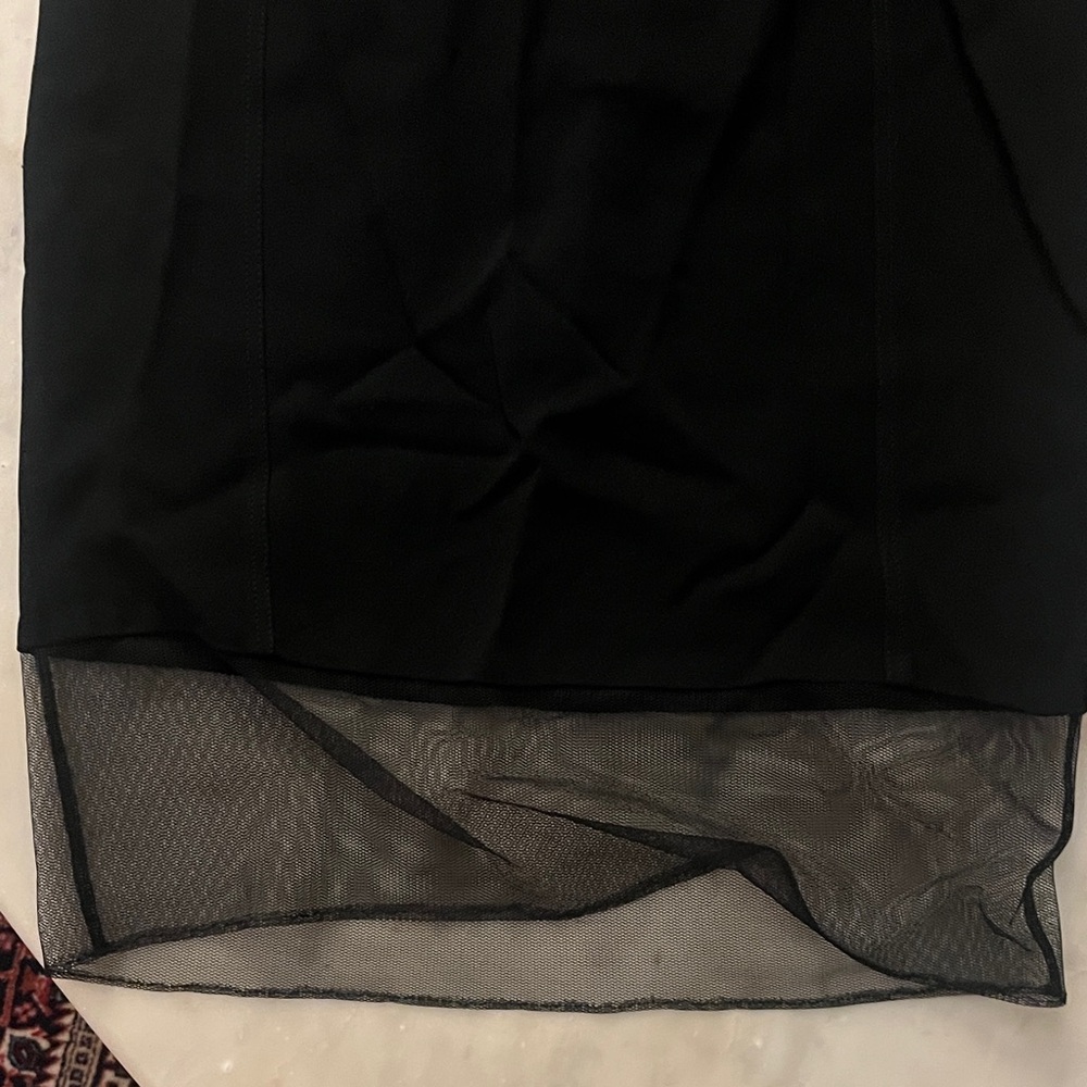 Elegant Black Dress with Sheer Neckline - Picture 2 of 3